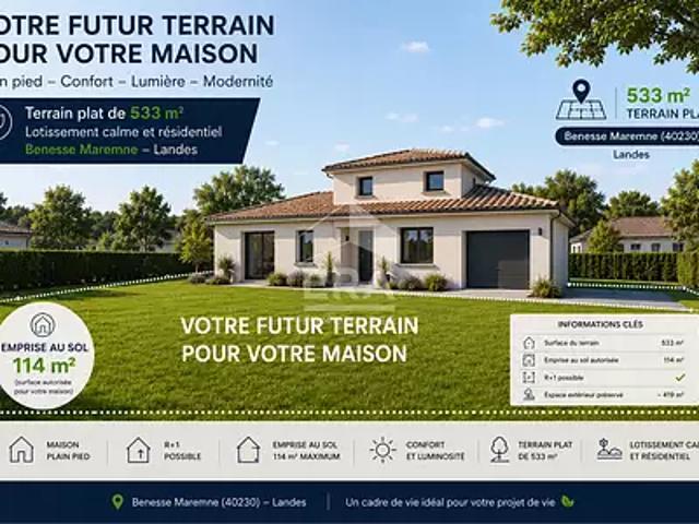 Terrain vente à Dax, Bénesse-maremne