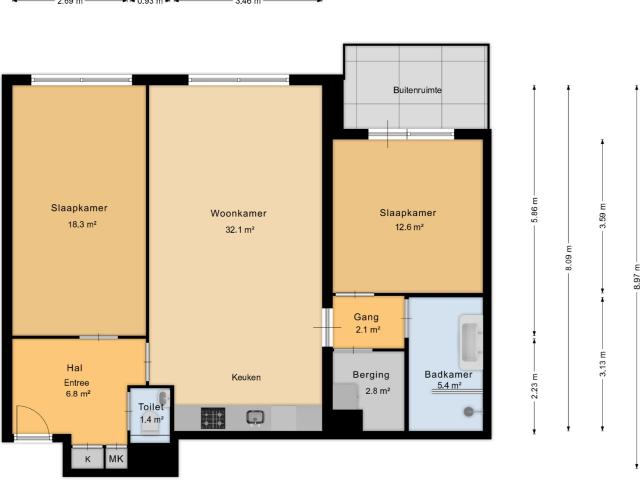 Appartement te huur in Oost, Amsterdam