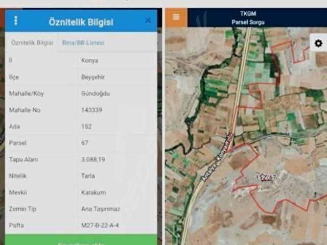 Gündoğdu, Beyşehir içerisinde satılık Arsa