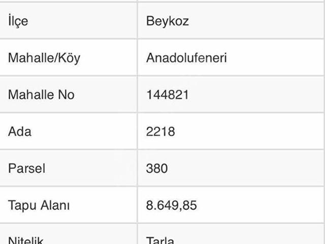 Beykoz, İstanbul içerisinde satılık Arsa