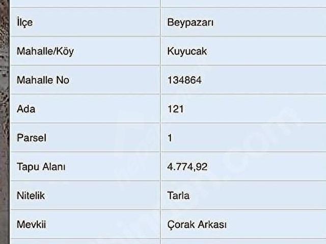 Beypazari, Ankara içerisinde satılık Arsa