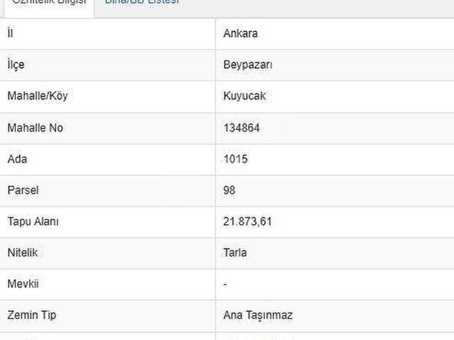 Beypazari, Ankara içerisinde satılık Arsa
