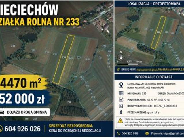 Grunt na sprzedaż w Sieciechów, powiat kozienicki