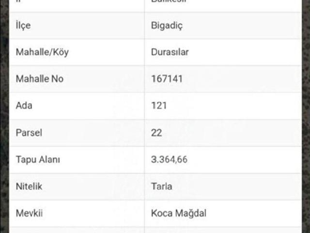 Durasılar, Bigadiç içerisinde satılık Arsa