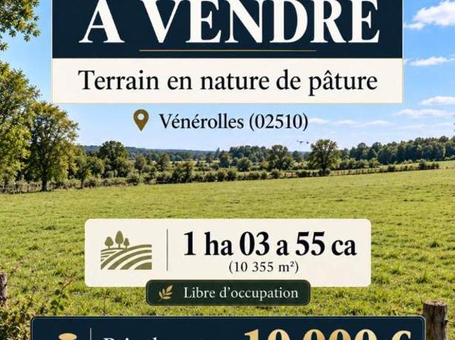 Terrain vente à Vénérolles, Aisne