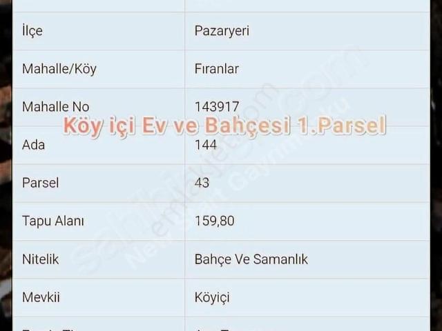 Pazaryeri içerisinde satılık Villa