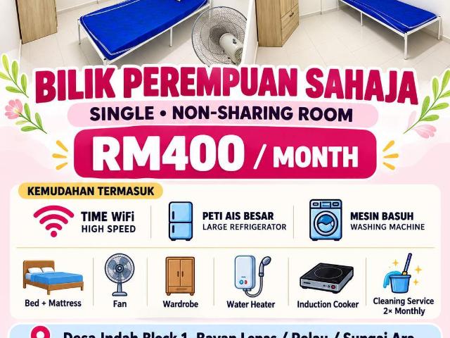 Room for rent in Relau, George Town