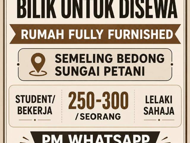 Room for rent in Kuala Muda, Kedah
