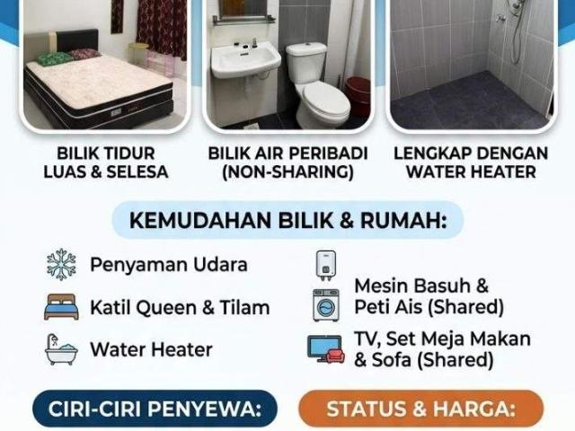 Room for rent in Muar, Johor