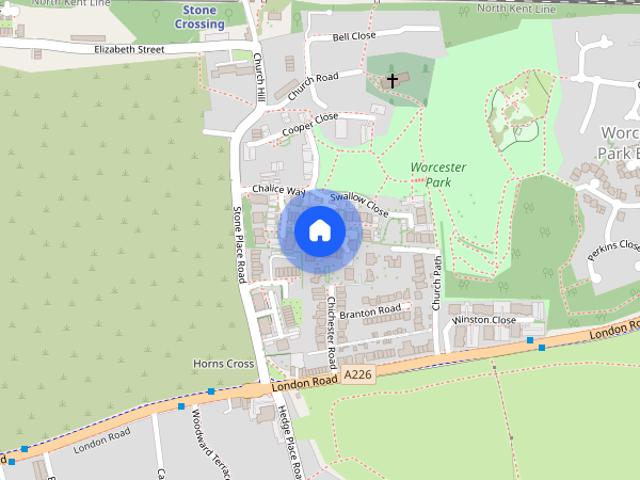Apartment for rent in Worcester Park Estate, Monks Orchard