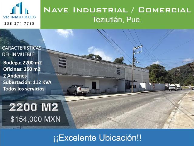 Nave Industrial en renta en Teziutlán, Puebla