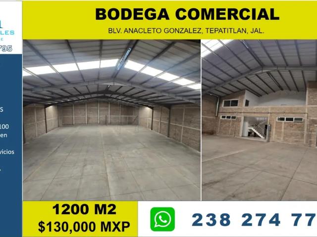 Nave Industrial en renta en Tepatitlán De Morelos, Jalisco