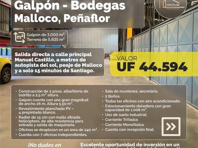 Unidad Industrial en venta en Peñaflor, Metropolitana