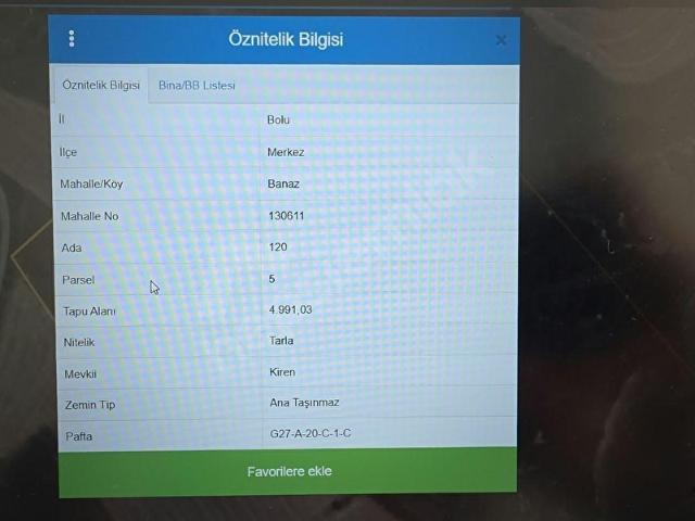 Bolu Merkez, Bolu içerisinde satılık Arsa