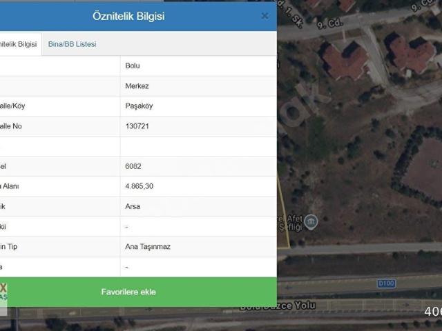 Bolu Merkez, Bolu içerisinde satılık Arsa