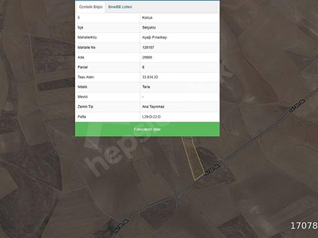 Selçuklu, Konya içerisinde satılık Arsa