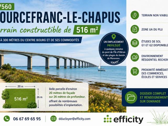 Terrain vente à Rochefort, Bourcefranc-le-chapus