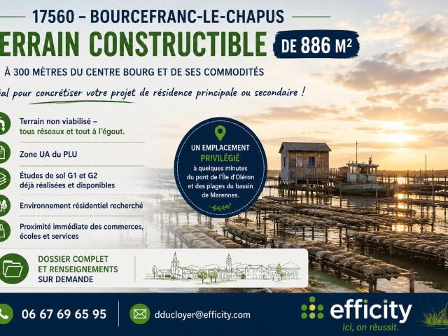 Terrain vente à Rochefort, Bourcefranc-le-chapus