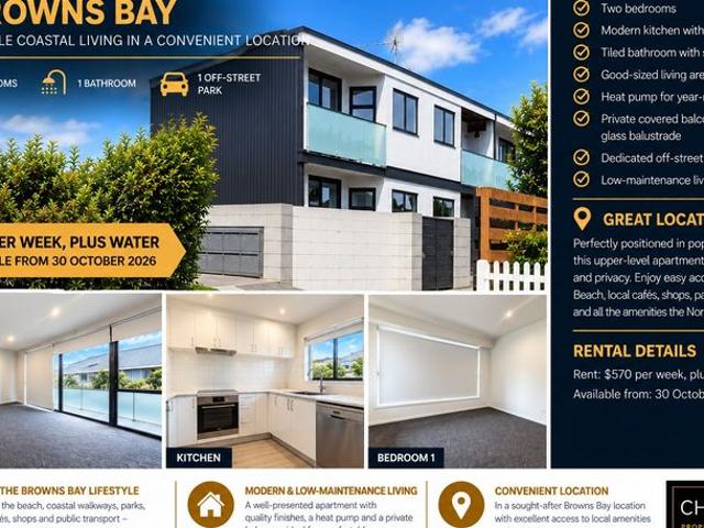 Apartment for rent in Rothesay Bay, Hibiscus and Bays