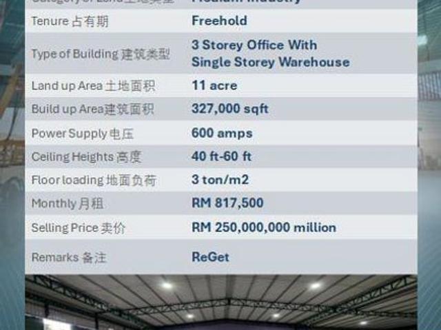 Warehouse for rent in Petaling, Alam Impian