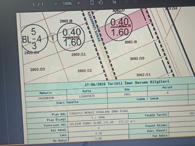 Ergenekon Mahallesi Turgutlu, Turgutlu içerisinde satılık Arsa