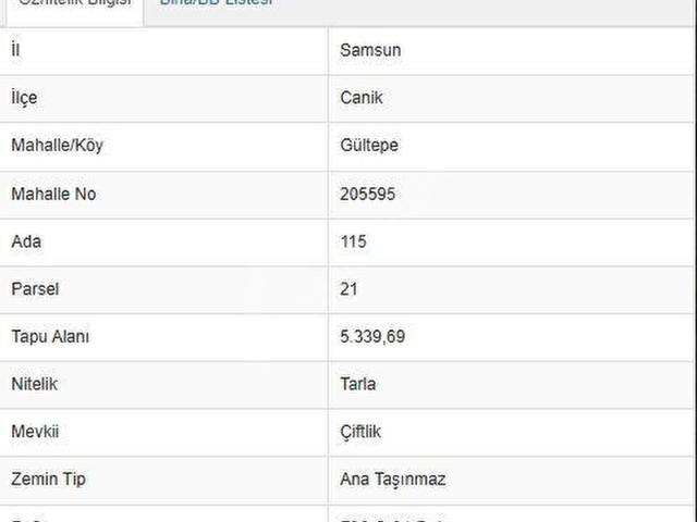 Canik, Samsun içerisinde satılık Arsa