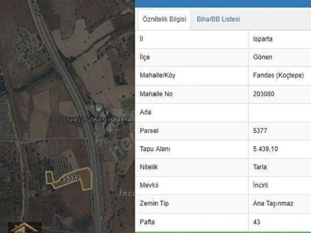 Gönen, Isparta içerisinde satılık Arsa