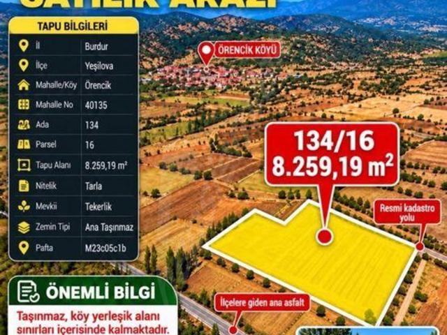 Örencik, Yeşilova içerisinde satılık Arsa