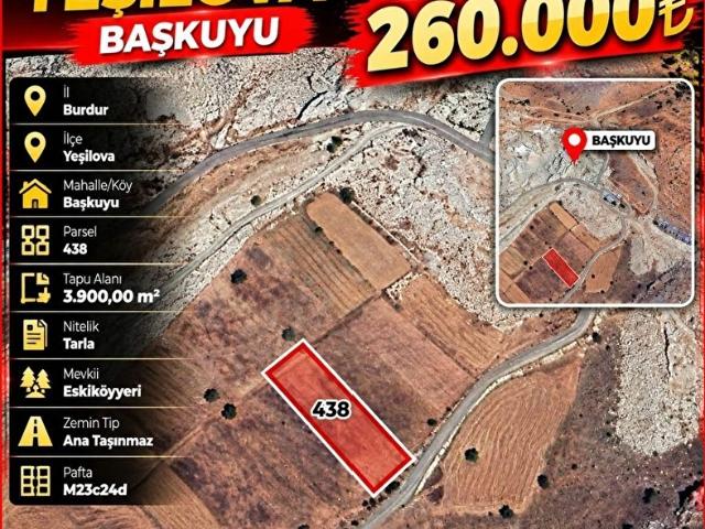 Başkuyu, Yeşilova içerisinde satılık Arsa