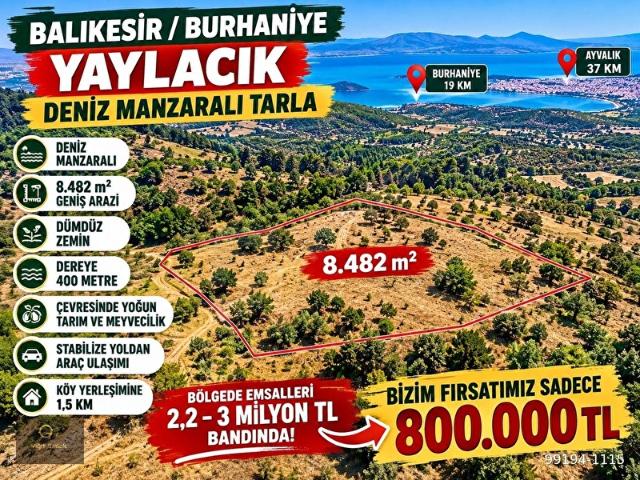 Yaylacık, Burhaniye içerisinde satılık Arsa