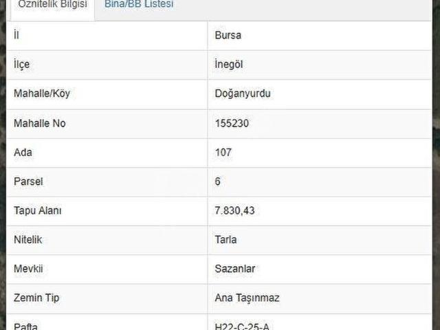 İnegöl, Bursa içerisinde satılık Arsa