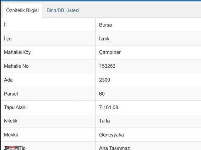 İznik, Bursa içerisinde satılık Arsa