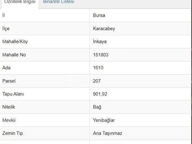 İnkaya, Karacabey içerisinde satılık mülk
