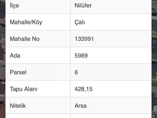 Nilüfer, Bursa içerisinde satılık Arsa