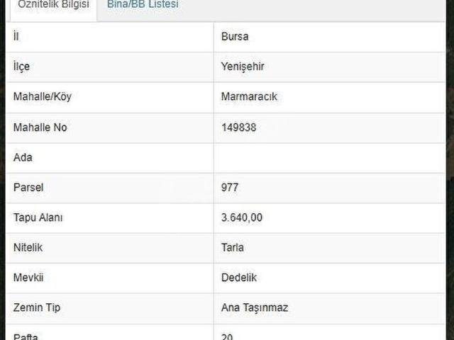 Yenişehir, Bursa içerisinde satılık Arsa