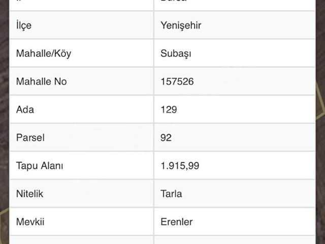Yenişehir, Bursa içerisinde satılık Arsa