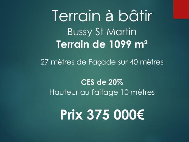 Terrain vente à Bussy-Saint-Martin, Seine-et-Marne