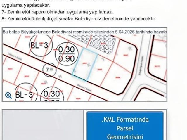 Büyükçekmece, İstanbul içerisinde satılık Arsa