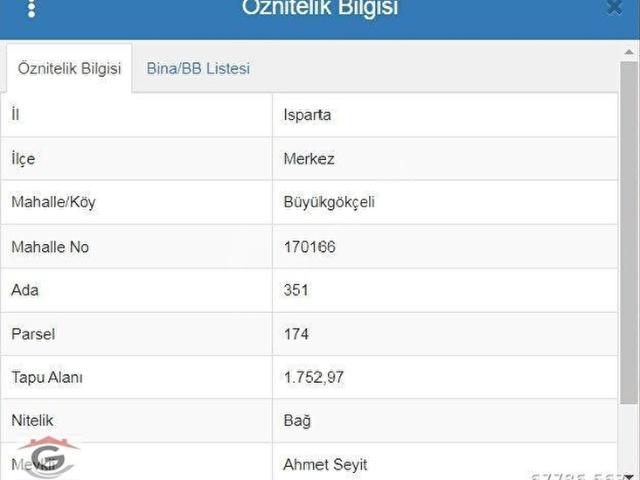 Küçük Gökçeli, Isparta Merkez içerisinde satılık Arsa