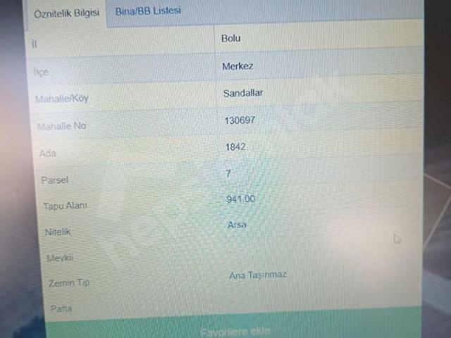 Bolu Merkez, Bolu içerisinde satılık Arsa
