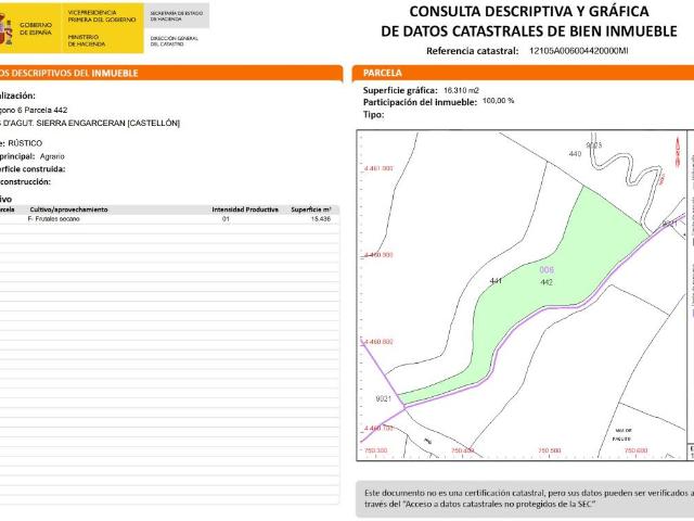 Terreno en venta en Sierra Engarcerán, la Marina