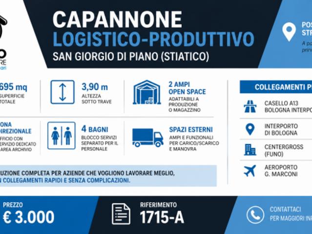 Capannone in affitto a Unione Reno Galliera, San Giorgio Di Piano