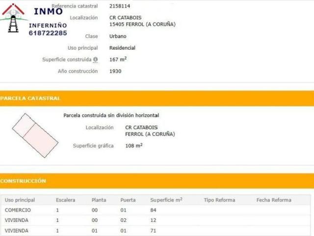 Casa en venta en Ferrol