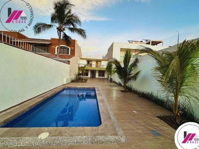 Casa con alberca a la orilla del Mar