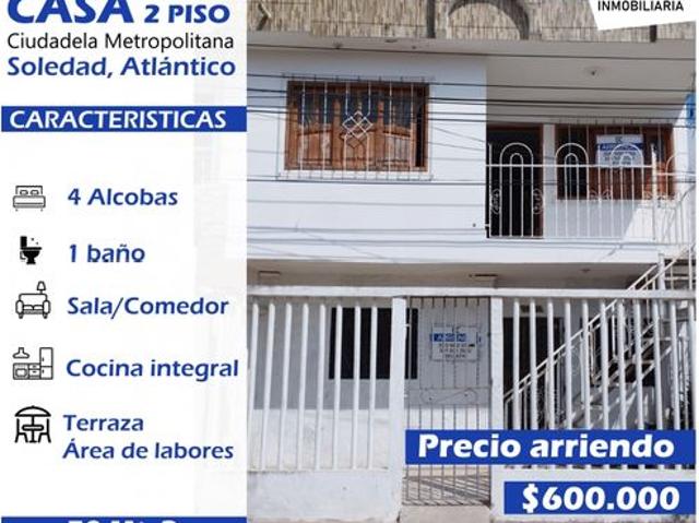 Casa en arriendo en Los Cusules, Soledad