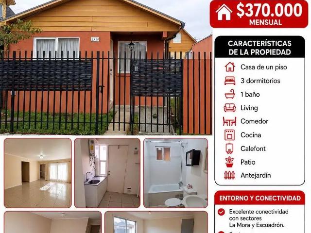 Casa en arriendo en Coronel, Biobío