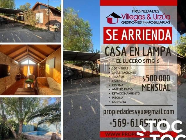 Casa en arriendo en Lo Vargas, Metropolitana