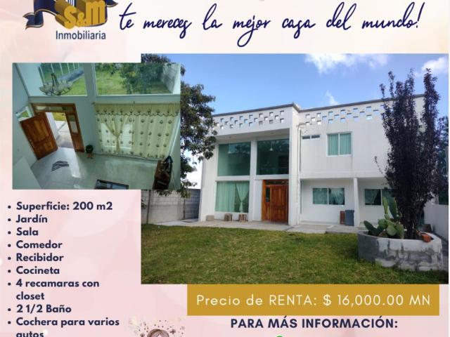 Casa en renta en San Bartolomé Matlalohcan