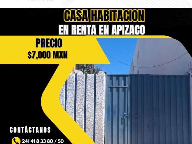 Casa en renta en Apizaco, Tlaxcala