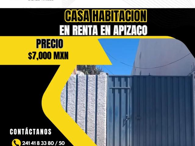 Casa en renta en Apizaco, Tlaxcala